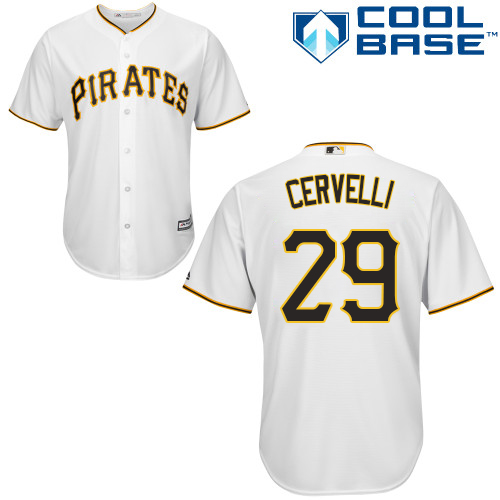Pirates #29 Francisco Cervelli White Cool Base Stitched Youth MLB Jersey - Click Image to Close